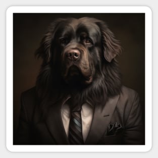 Newfoundland Dog in Suit Sticker